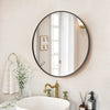 IULULU Round Mirror, Aluminum Frame Wall Mirror for Home