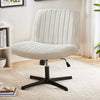 IULULU Wide Armless Desk Chair, No Wheels, Adjustable Height