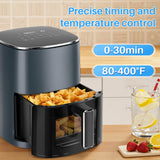 IULULU Air Fryer, 6-Qt with View Window, 12-in-1, 400°F Max
