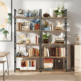 IULULU Book Shelf,  5 Tier Bookcase, Modern, Industrial Storage for Home/Office