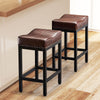IULULU Bar Stools Counter Height - 24 Inch Saddle Stools, PU Leather Modern Kitchen Barstools with Metal Base Footrest