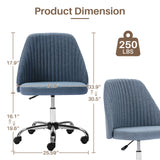 IULULU Office Desk Chair, Modern Cute Rolling Vanity Swivel Task Chairs with Wheels, Comfortable Back Seat Armless