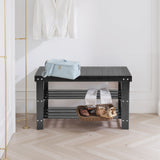 IULULU 3-Tier Bamboo Shoe Rack Bench Organizer Storage Shelf for Entryway Bedroom Living Room Balcony