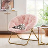 IULULU Comfy Saucer Chair, XL Folding Faux Fur Lounge Chair for Home, Kids & Adults
