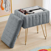 IULULU Vanity Stool, Faux Fur-Padded, 4-Legged Stool with Anti-Slip Feet, Ideal for Makeup or as a Footrest