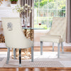 IULULU Dining Chairs Set of 2 with Stainless Steel Legs and Lion Head Handles