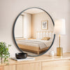 IULULU Round Mirror, Aluminum Frame Wall Mirror for Home