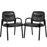 IULULU Leather Guest Chair, Ergonomic for Reception, Conferences, Home Offices