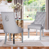 IULULU Dining Chairs Set of 2 with Stainless Steel Legs and Lion Head Handles