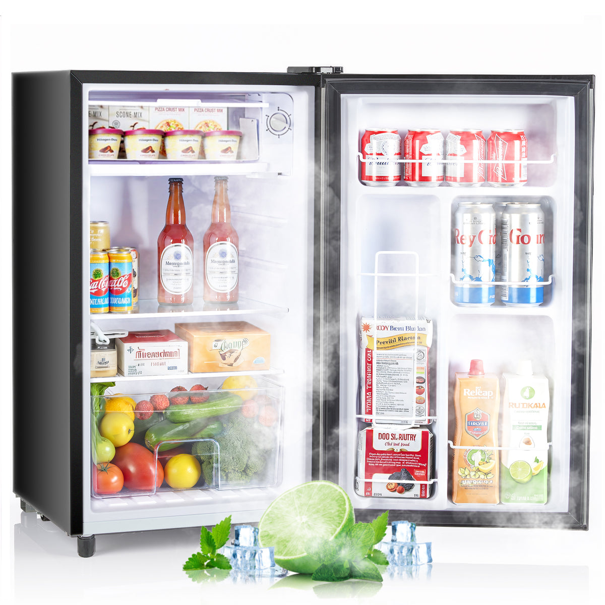 Haysky Upgraded Compact Mini Fridge with Freezer, 3.2 Cu.Ft Small Refr ...