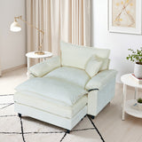 IULULU Sectional Sofa, Chenille Cloud Couch Comfy Upholstered Sofa with Ottoman, Lumbar Pillow, Deep Seat Modular Sofa for Living Room, Apartment, Studio