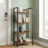 Atilioo 3-5 Tier Bookcase, 27.6-62" Tall Bookshelf, Wooden Storage Organizer with Adjustable Shelves for Living Room, Home Office, Kitchen,