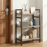 Atilioo 3-5 Tier Bookcase, 27.6-62" Tall Bookshelf, Wooden Storage Organizer with Adjustable Shelves for Living Room, Home Office, Kitchen,