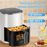 IULULU Air Fryer, 6-Qt with View Window, 12-in-1, 400°F Max
