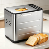 Atilioo Bread Maker Machine, Automatic 21‑in‑1 Multi‑Function, LCD Display Programmable Timer, Stainless Steel Compact, Up to 2 lbs Capacity, 3 Crust Colors, Black