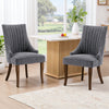 IULULU Dining Chairs, Upholstered Featuring Tufted Back Design and Solid Wood Legs Set of 2