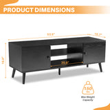 IULULU 55-60" TV Stand, Mid-Century Console with Storage