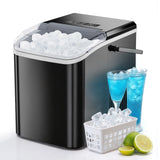 Haysky Countertop Ice Maker, 26 Lbs/24H, Ice in 6Mins, 2 Sizes, Self-Cleaning Portable Ice Machine Countertops for Home, Office, RV, Camping