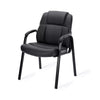 IULULU Leather Guest Chair with Padded Arms, Comfy Waiting Room Chairs for Reception Conference Side Office Desk Home
