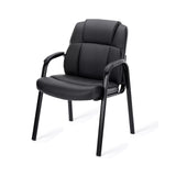 IULULU Leather Guest Chair with Padded Arms, Comfy Waiting Room Chairs for Reception Conference Side Office Desk Home
