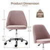 IULULU Office Desk Chair, Modern Cute Rolling Vanity Swivel Task Chairs with Wheels, Comfortable Back Seat Armless
