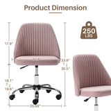 IULULU Office Desk Chair, Modern Cute Rolling Vanity Swivel Task Chairs with Wheels, Comfortable Back Seat Armless