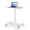 IULULU Mobile Standing Desk, Small Rolling Desk with Wheels, Pneumatic Adjustable Workstation for Home