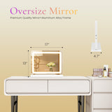 Atilioo Vanity Mirror with Lights, 17"x13" Hollywood Makeup Mirror with Stand, 3-Light-Mode, Smart Touch, Shatter-Proof, for Bedroom Tabletop