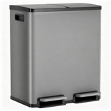 Atilioo 16 Gallon Dual Compartment Trash Can, Stainless Steel Garbage Can with Foot Pedal, Soft-Close Lid, 2 x 30 L Large Capacity Recycling Bin, Perfect for Kitchen, Office
