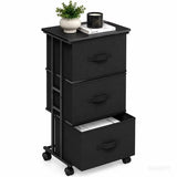ACCVER 3-Drawer Fabric Dresser for Bedroom, Closet, Nightstand or End Table, Clothes Storage Organizer, for Living Room, Apartment, Black