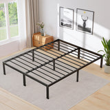 Atilioo Twin Bed Frame with Storage Space Under Frame, 14" Heavy Duty Metal Platform, No Box Spring Needed, Easy Assembly, Black