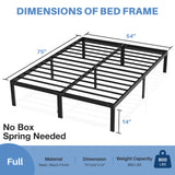 IULULU Metal Bed Frame - Foundation with Steel Slats, No Box Spring, Easy Assembly