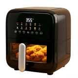 6 Quart Air Fryer, 12-in-1 Compact Airfryer with Preset Digital Display, Roast, Bake, Reheat, Dehydrate, Chicken, Nonstick & Dishwasher Safe Basket, Black