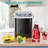 Atilioo Countertop Ice Maker with Handle, Ice in 6Mins, 26 Lbs/24H, 2 Sizes Bullet, Portable Ice Maker Machine with Self-Cleaning for Home/Bar/Camping/RV, Black