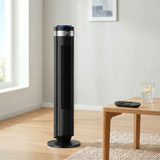 Atilioo Tower Fan with Remote, 35" Bladeless Standing Floor Fan with 5 Speeds, 64° Oscillation,12H Timer, Quiet Operation & Sleep Mode, Silver