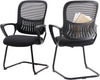 IULULU Reception Guest Chair, Stationary Mesh Mid-Back, Lumbar Support, for Home/Office/Conference/Bedroom
