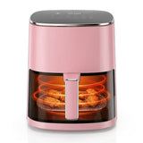 ROSVOVO Air Fryer 6-Quart with Viewing Window 12-in-1 Functions Digital Cooker for Crispy Fries Roasted Chicken Wings, 400°F Max Temperature