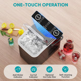 Atilioo Countertop Ice Maker with Handle, Ice in 6Mins, 26 Lbs/24H, 2 Sizes Bullet, Portable Ice Maker Machine with Self-Cleaning for Home/Bar/Camping/RV, Black