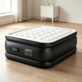 Atilioo Air Mattress with Built-in Pump, Inflatable Airbed, High Durability Blow Up Mattresses for Camping Home Camping Travel, 660lb Max, Twin Size 16 18 Inch, Black