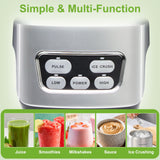 Haysky Professional Blender, 60 Oz Compact Kitchen Countertop Blender, 1200W Total Crushing Technology for Smoothies, Juice, Ice Crushing, Silver