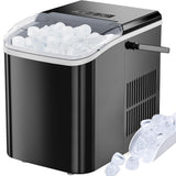 Atilioo Countertop Ice Maker with Handle, Ice in 6Mins, 26 Lbs/24H, 2 Sizes Bullet, Portable Ice Maker Machine with Self-Cleaning for Home/Bar/Camping/RV, Black