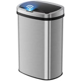 LIFERECORD 13 Gallon Automatic Kitchen Trash Can with Lid, Stainless Steel Motion Sensor Hands Free Soft Close Lid Garbage Bin for Kitchens, Home Office