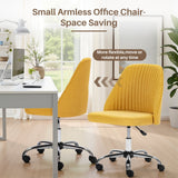 IULULU Office Desk Chair, Modern Cute Rolling Vanity Swivel Task Chairs with Wheels, Comfortable Back Seat Armless