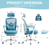 IULULU Office Desk Chair with Footrest, High-Back Mesh Rolling Swivel Reclining Chairs