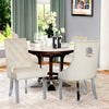 IULULU Dining Chairs Set of 2 with Stainless Steel Legs and Lion Head Handles