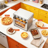 Haysky 26 QT Countertop Toaster Oven, 1600W 4 in 1 Multi-Functions, Auto-Shutoff Timer, Fast Oil-Less Cooking, Stainless Steel