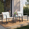 IULULU Outdoor 3-Pc, Rocking Bistro Set, Wicker Patio Chairs & 2-Tier Table