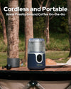 Atilioo Cordless Coffee Grinder Electric - USB Rechargeable, 304 Stainless Steel Blade, 85 Grinds Per Charge, for Espresso, Spices, Home, Travel, Camping - Blue