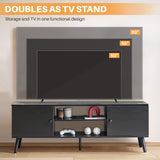 IULULU 55-60" TV Stand, Mid-Century Console with Storage