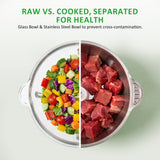 Atilioo 8 Cup Food Processors, Fast Meat Grinder & Vegetable Chopper, Dual-Bowls, Stainless Steel Blades, BPA Free, Black